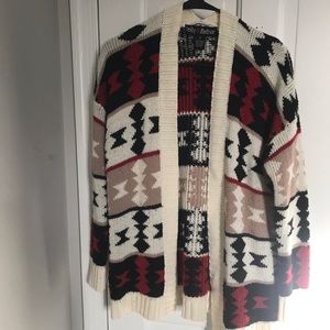 Aztec print cardigan